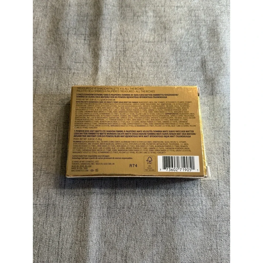 MAC Treasured Eye Shadow Palette 6-All The Riches, New In Box Holiday Release